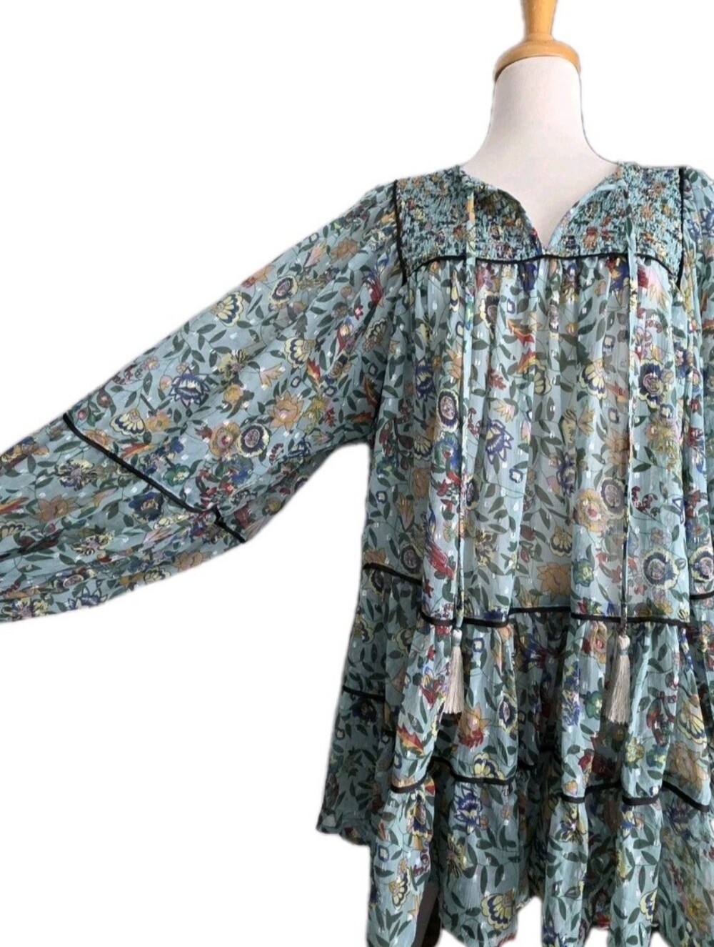 Free People Free Swinging Mini Dress Women's L Bohemian Beach - Picture 7 of 8